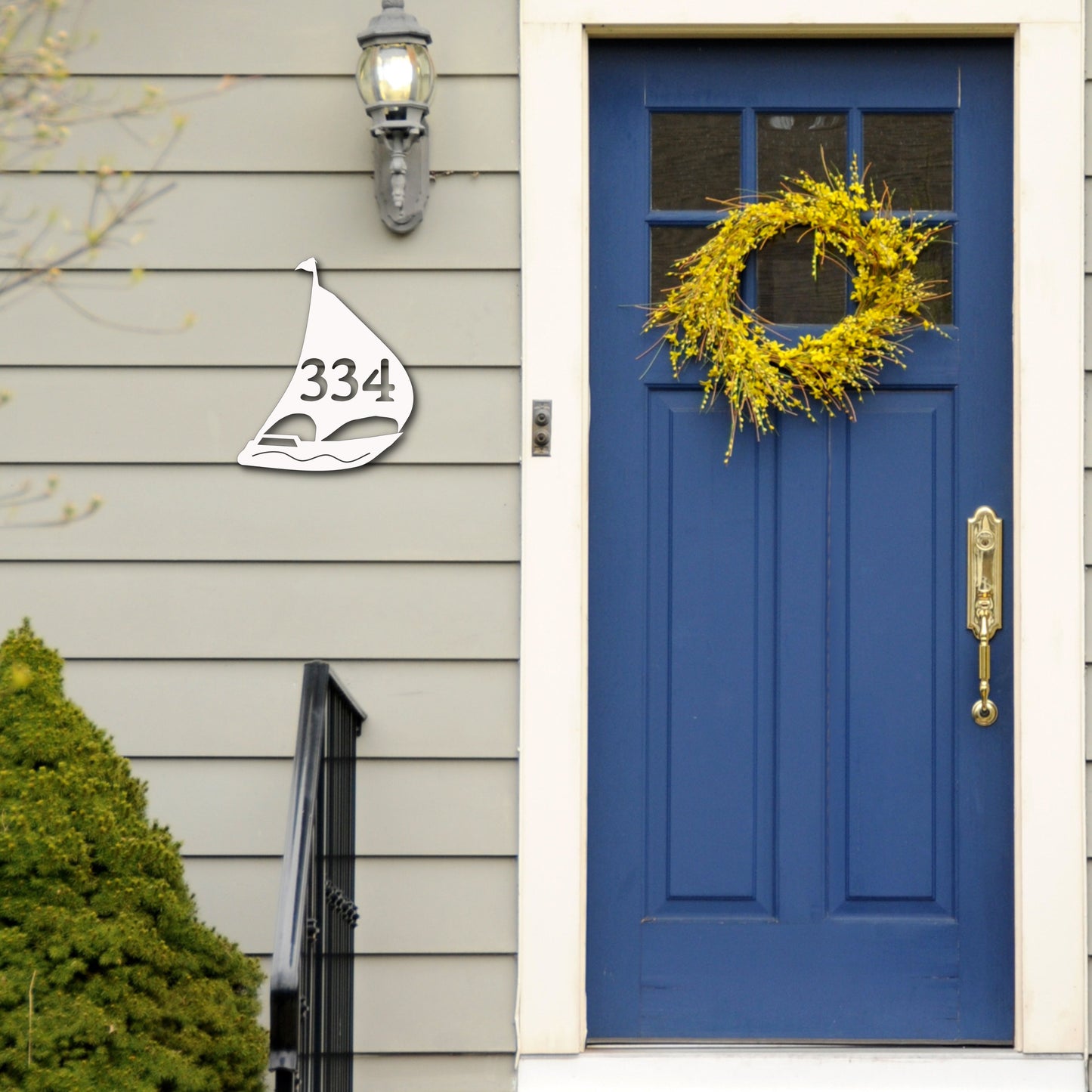 House Number Plaque - Sailboat