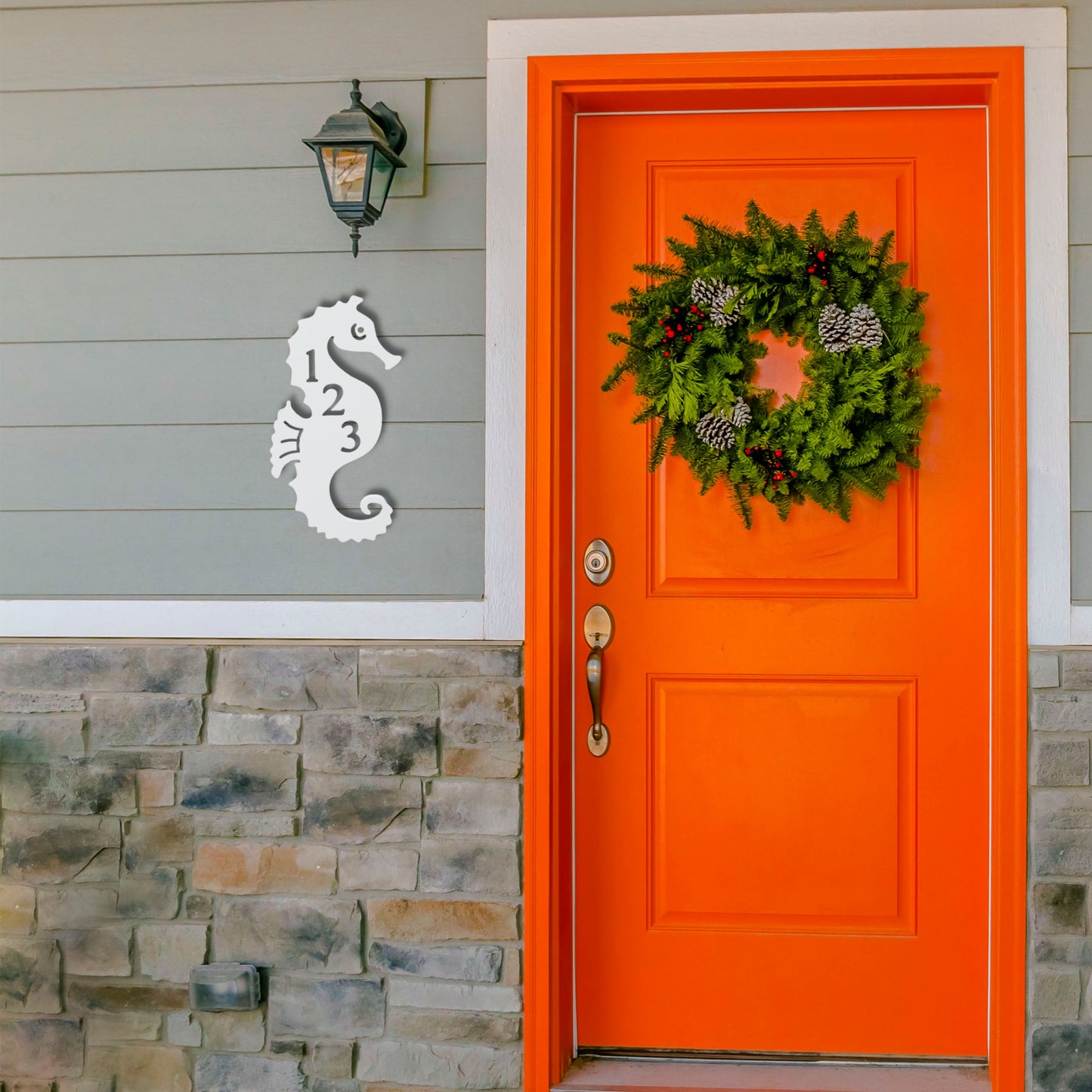 House Number Plaque - Seahorse