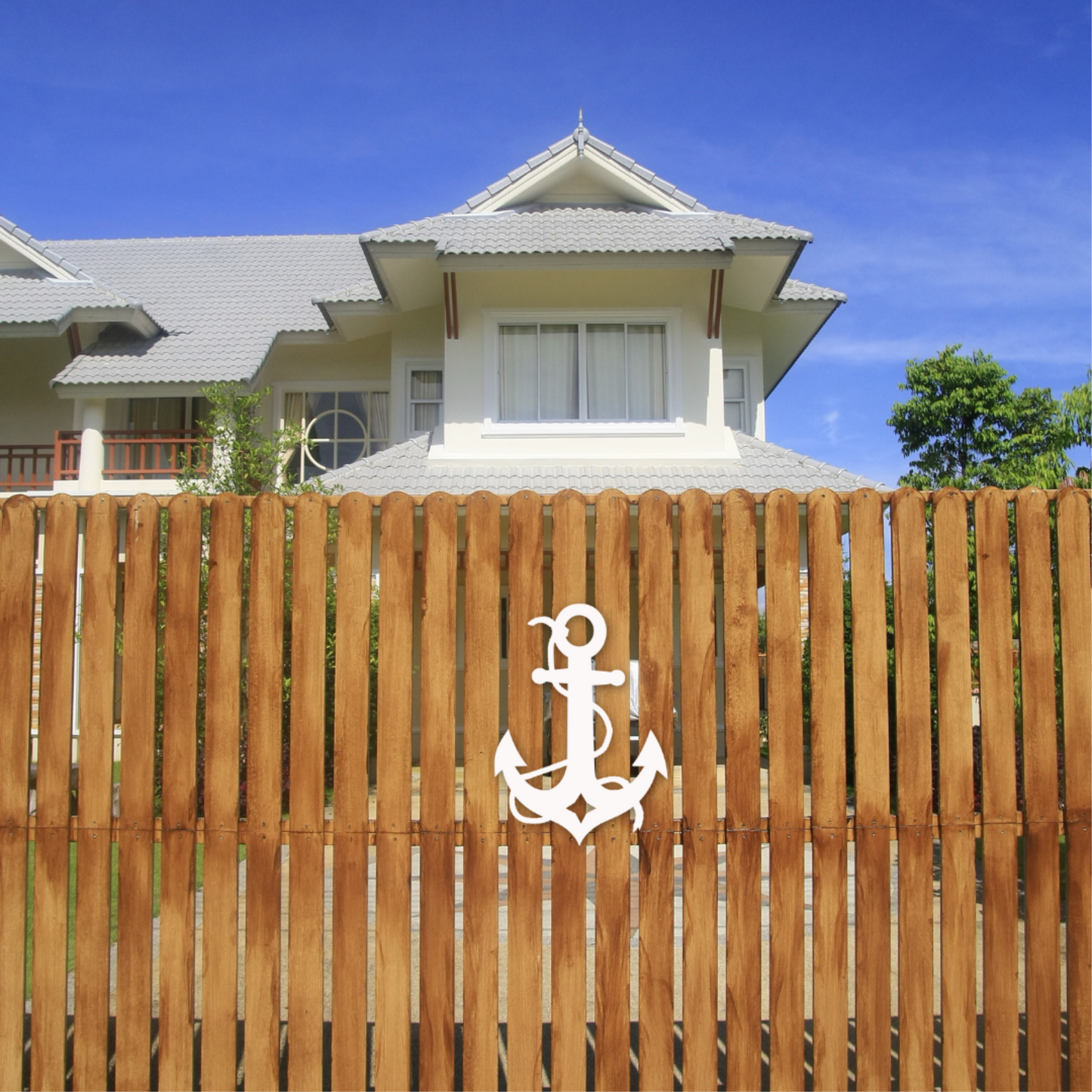 Wall Art, Anchor with Rope, Tropical, Outdoor Decor, Housewarming Gift, Custom, Coastal, Nautical, PVC Wall Art, Long Lasting