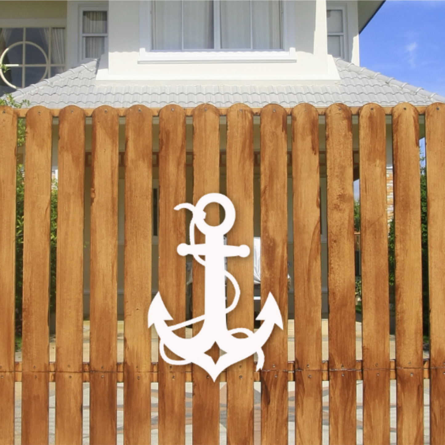 Wall Art, Anchor with Rope, Tropical, Outdoor Decor, Housewarming Gift, Custom, Coastal, Nautical, PVC Wall Art, Long Lasting