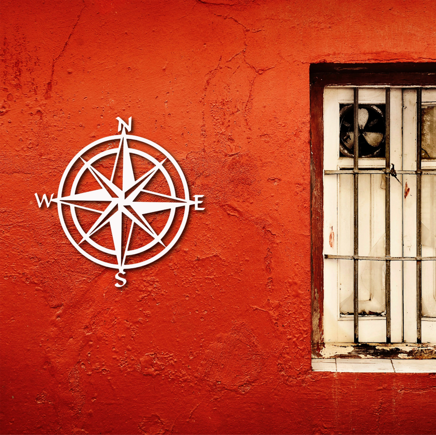 Wall Art, Compass, Tropical, Outdoor Decor, Housewarming Gift, Nautical, Coastal, Custom, PVC Wall Art, Long Lasting