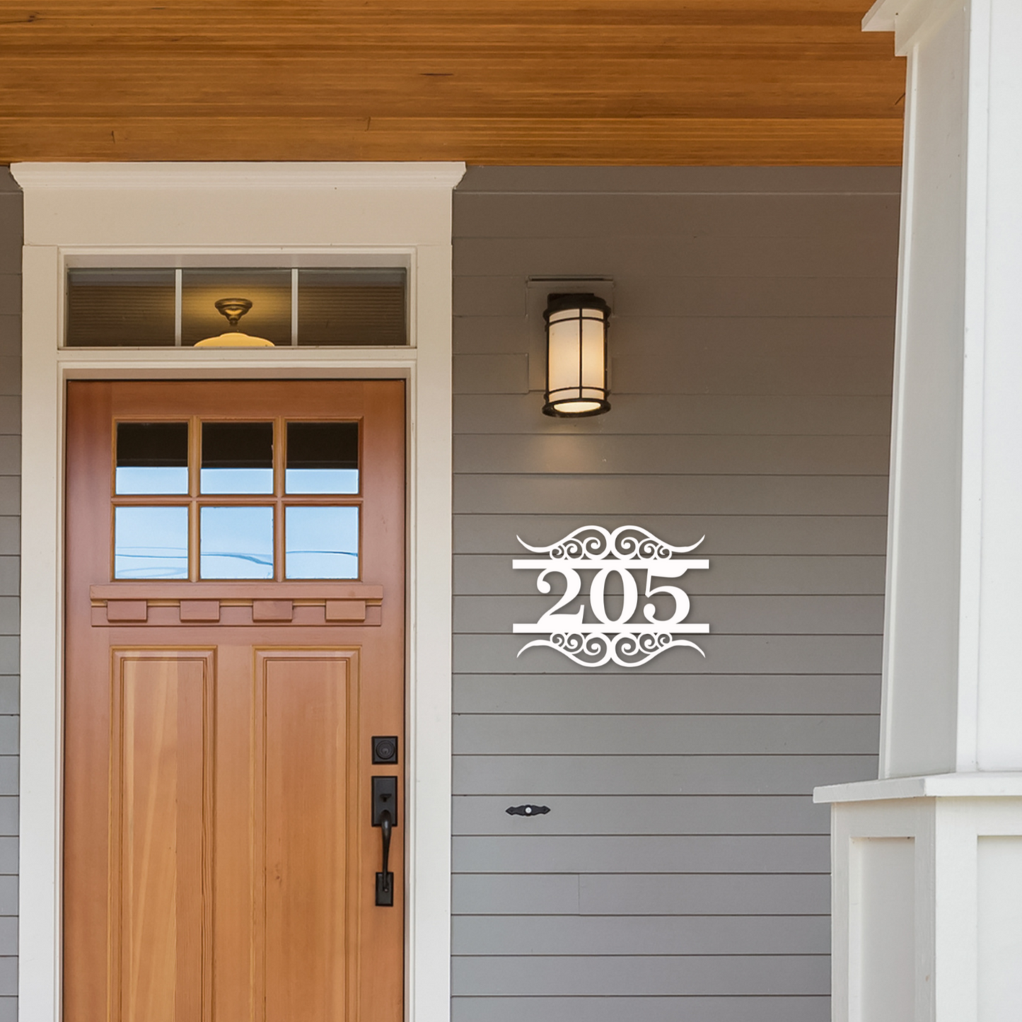 House Number Plaque - Number Flourish