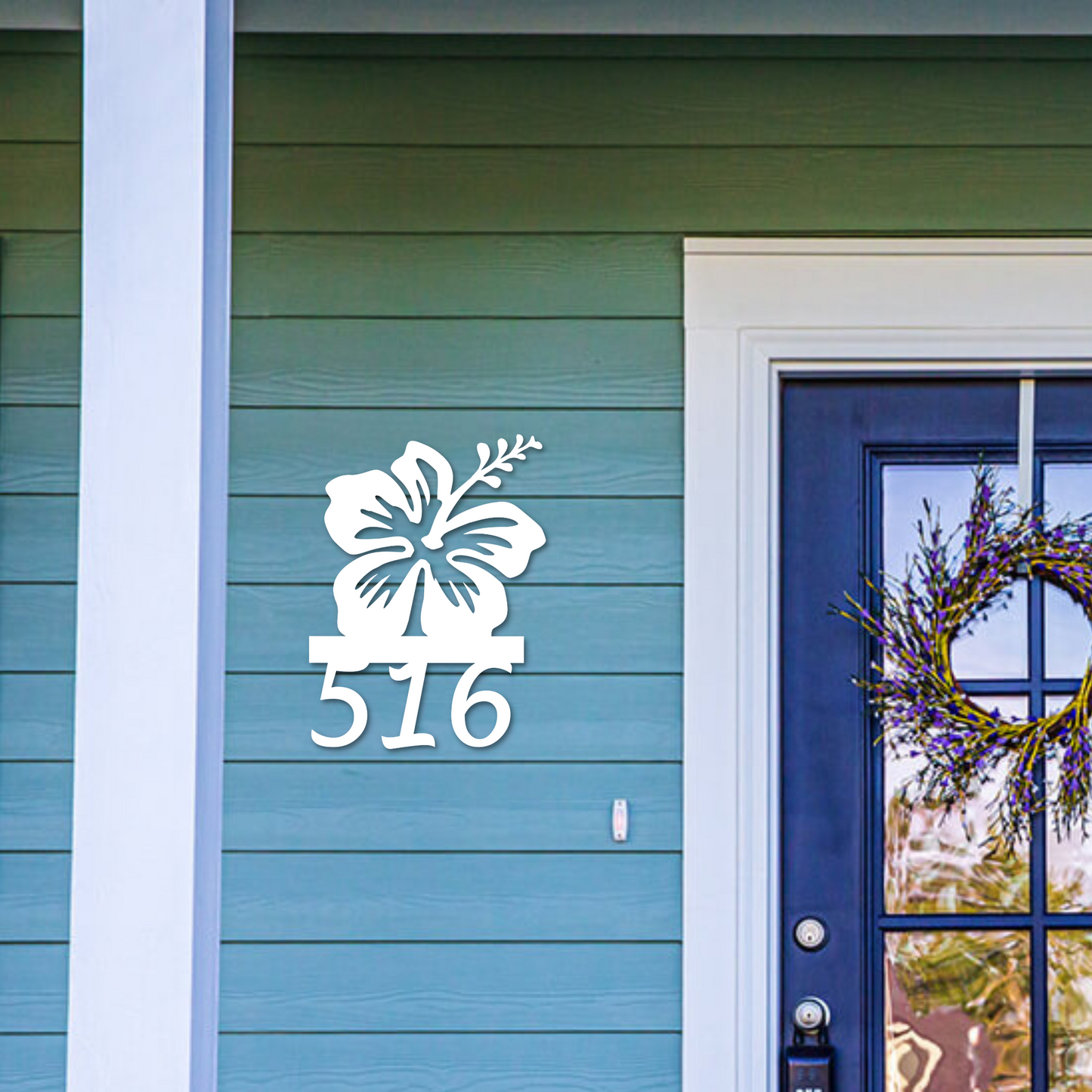 House Number Sign, Hibiscus