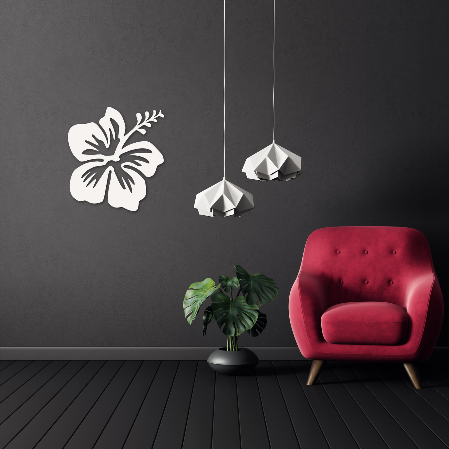 Wall Art, Hibiscus, Tropical, Outdoor Decor, Housewarming Gift, Nautical, Coastal, Custom, PVC Wall Art, Long Lasting
