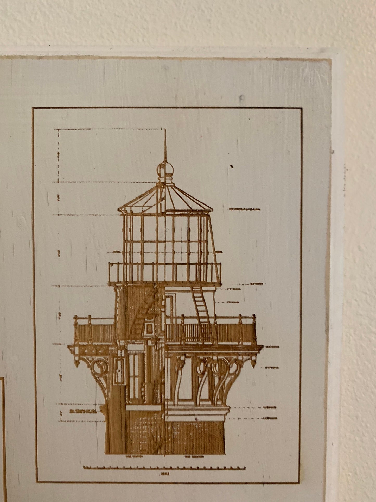 Map Engraved - St Augustine Lighthouse, Custom Engraving, Wood Wall Art, Laser Engraved, Wall Art, Custom Gift, 16 x 12 inches approx