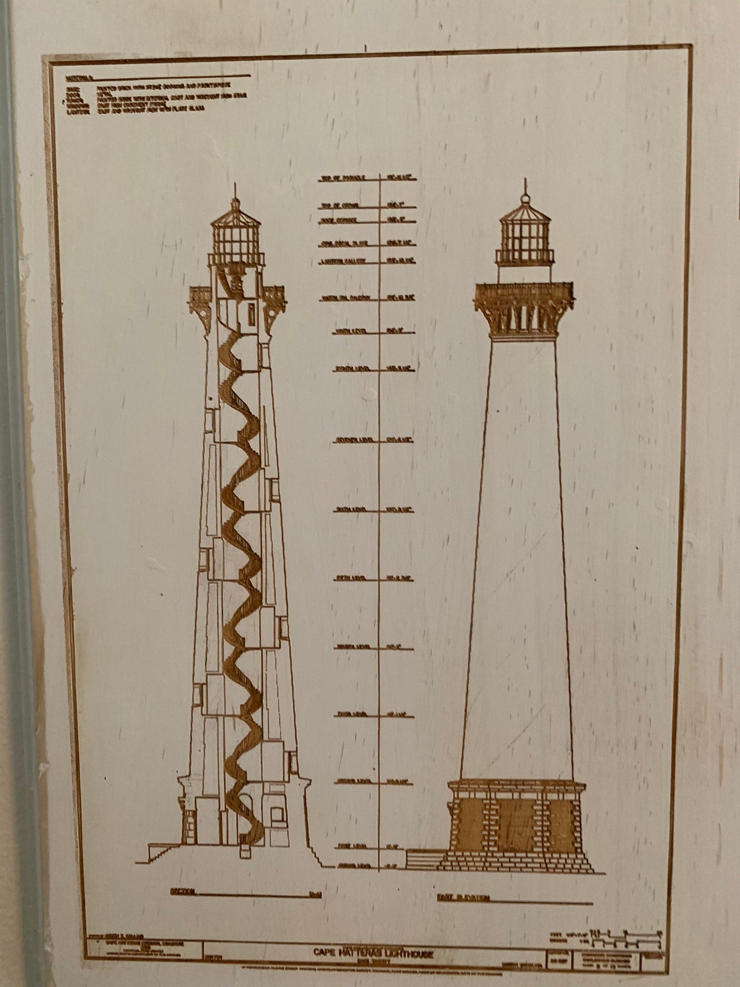 Map Engraved - St Augustine Lighthouse, Custom Engraving, Wood Wall Art, Laser Engraved, Wall Art, Custom Gift, 16 x 12 inches approx