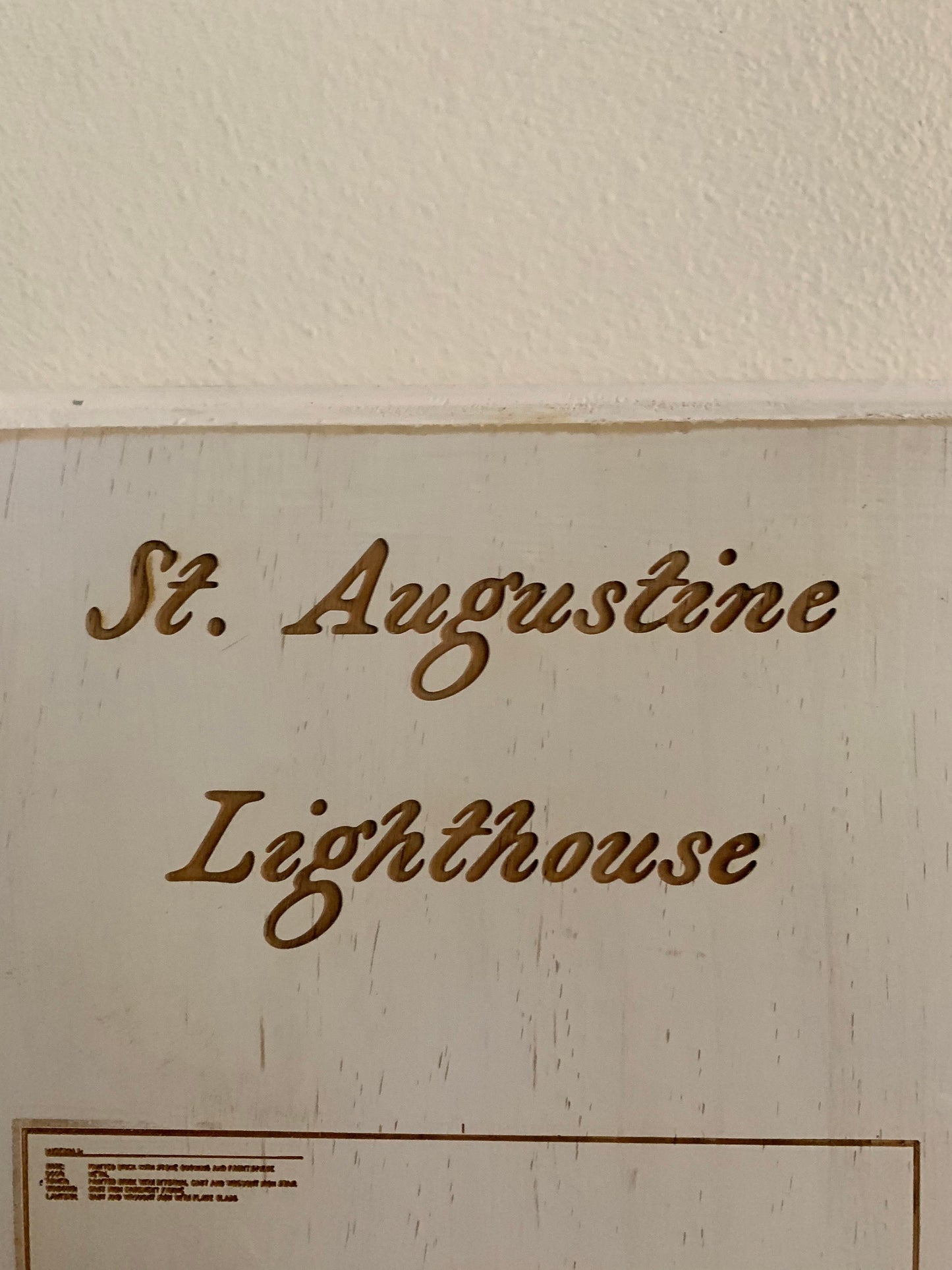 Map Engraved - St Augustine Lighthouse, Custom Engraving, Wood Wall Art, Laser Engraved, Wall Art, Custom Gift, 16 x 12 inches approx