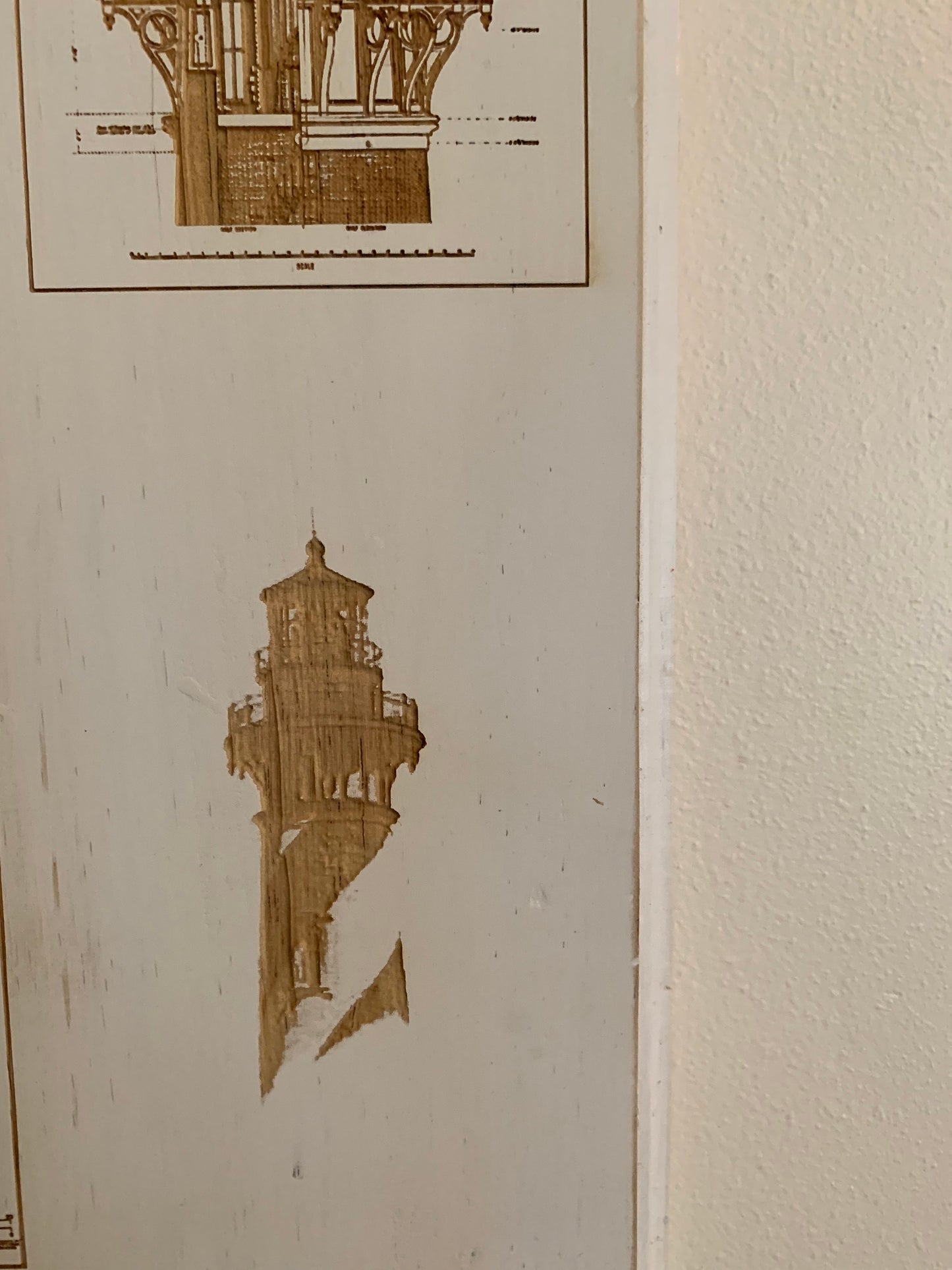 Map Engraved - St Augustine Lighthouse, Custom Engraving, Wood Wall Art, Laser Engraved, Wall Art, Custom Gift, 16 x 12 inches approx