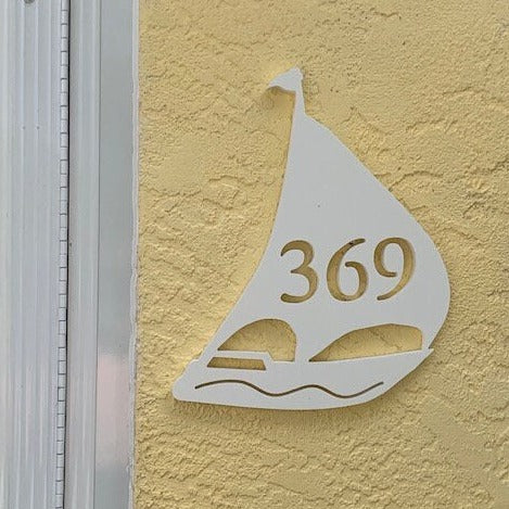 House Number Plaque - Sailboat