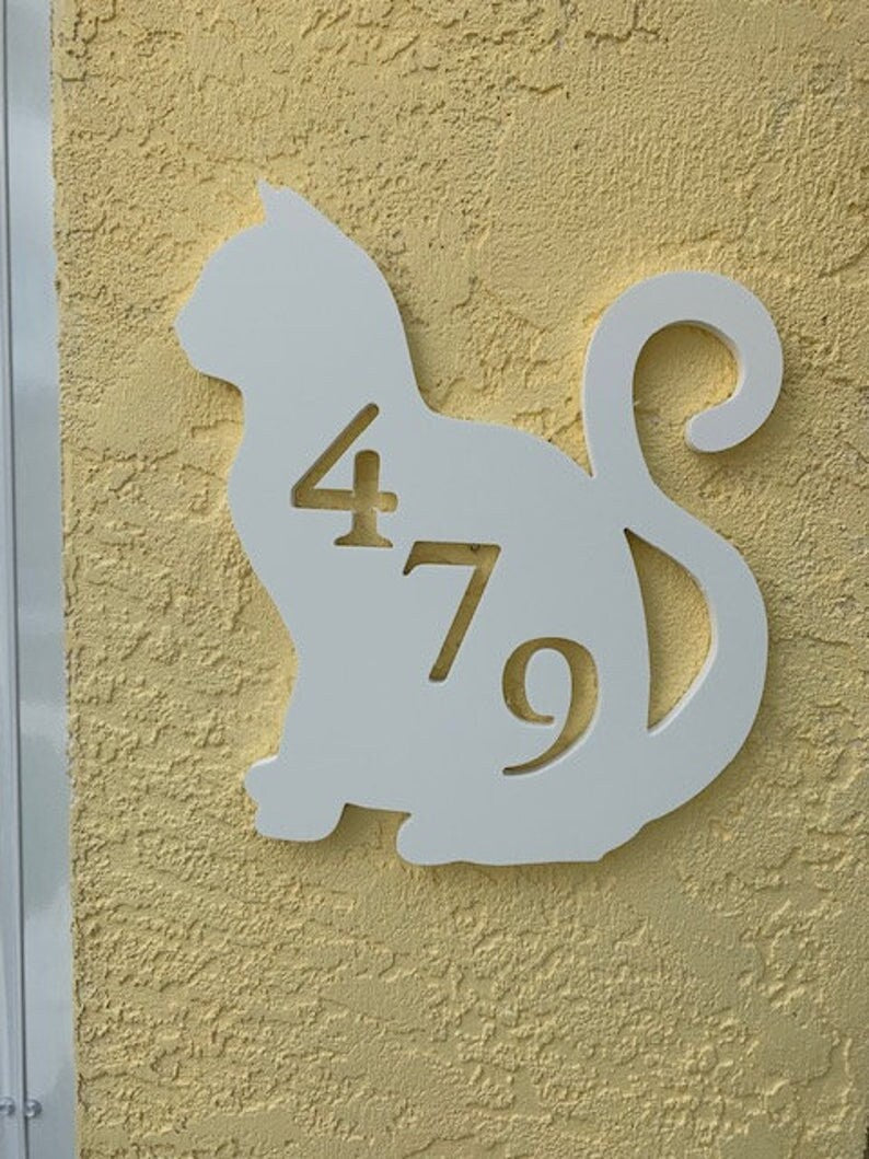 House Number Plaque - Cat