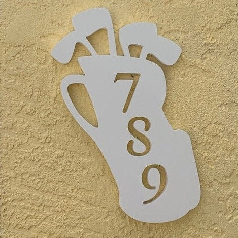 House Number Plaque - Golf Bag