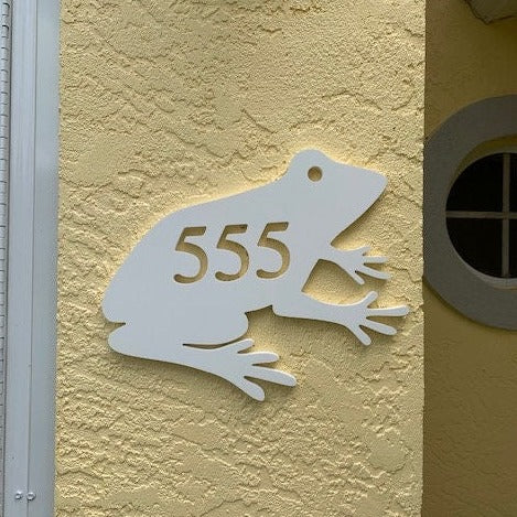 House Number Plaque - Frog Sitting