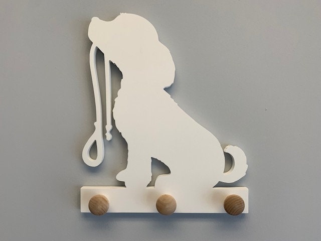 Coat Rack - Puppy Leash Holder Design, Robe Hook, Hat Rack, Wall Hook, Entryway Organizer, Free Shipping to Mainland USA, Handmade