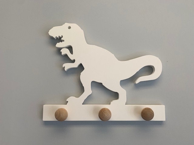 Coat Rack - T.Rex Design, Robe Hook, Apron Hook, Hat Rack, Wall Hook, Entryway Organizer, Free Shipping to Mainland USA, USA Handmade
