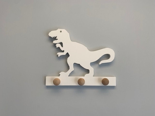 Coat Rack - T.Rex Design, Robe Hook, Apron Hook, Hat Rack, Wall Hook, Entryway Organizer, Free Shipping to Mainland USA, USA Handmade