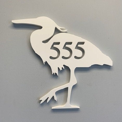 House Number Plaque - Heron