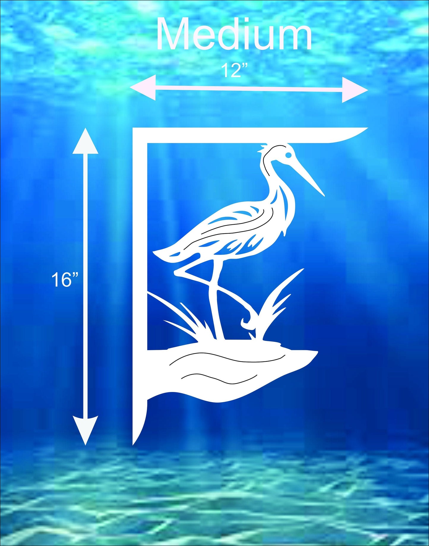 Mailbox Bracket - Heron - Medium 12" x 16"