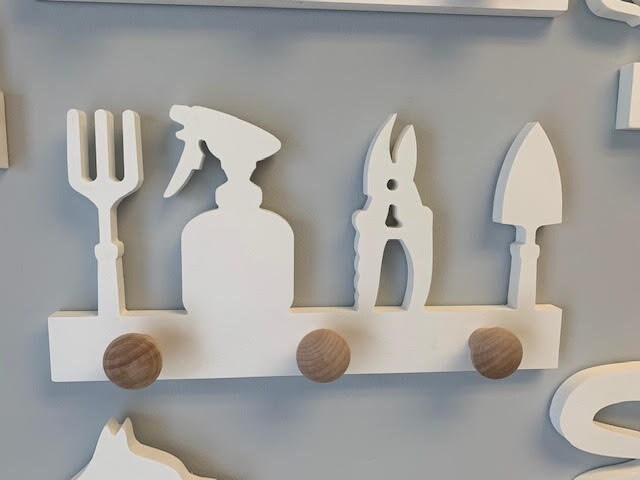 Coat Rack - Gardening 4 Tools Design, Robe Hook, Apron Hook, Hat Rack, Wall Hook, Free Shipping to Mainland USA, USA Handmade