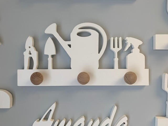 Coat Rack - Gardening 5 Tools Design, Robe Hook, Apron Hook, Hat Rack, Wall Hook, Free Shipping to Mainland USA, USA Handmade
