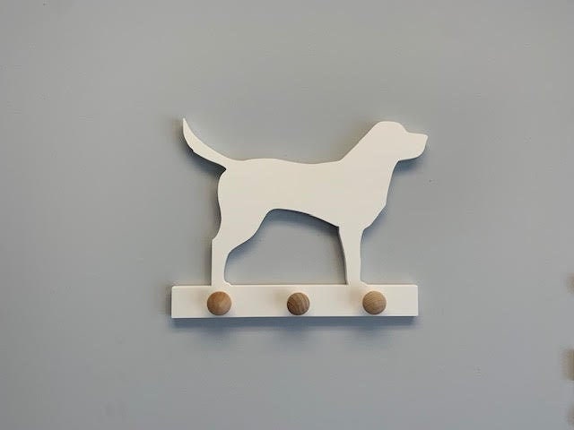 Coat Rack - Labrador Design, Robe Hook, Leash Holder, Hat Rack, Wall Hook, Entryway Organizer, Free Shipping to Mainland USA, Handmade