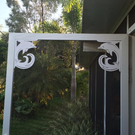 Screen Door Decor - Dolphin Small X2, Custom Mailbox, Bracket, Outdoor Decor, 7x9 inch Free Shipping to Mainland USA