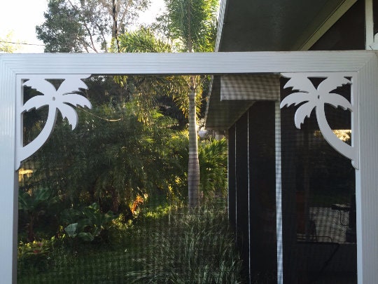 Screen Door Decor - Palm Tree Small X2, Custom Mailbox, Bracket, Outdoor Decor, 7x9 inch Free Shipping to Mainland USA