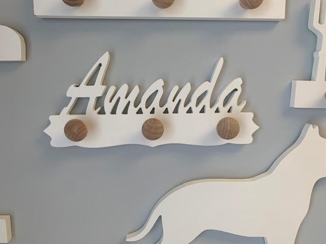 Coat Rack - Name, Robe Hook, Apron Hook, Hat Rack, Wall Hook, Entryway Organizer, Free Shipping to Mainland USA, USA Handmade