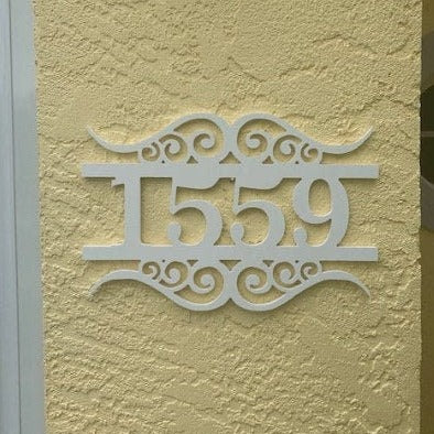 House Number Plaque - Number Flourish