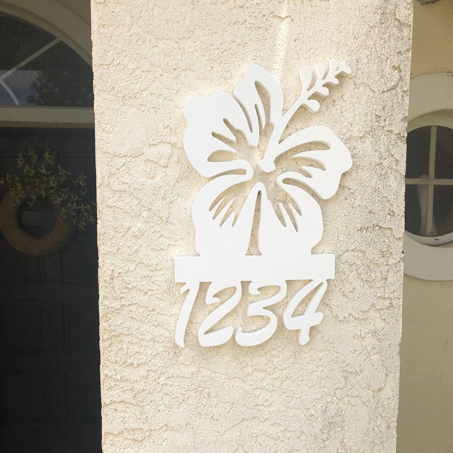 House Number Sign, Hibiscus