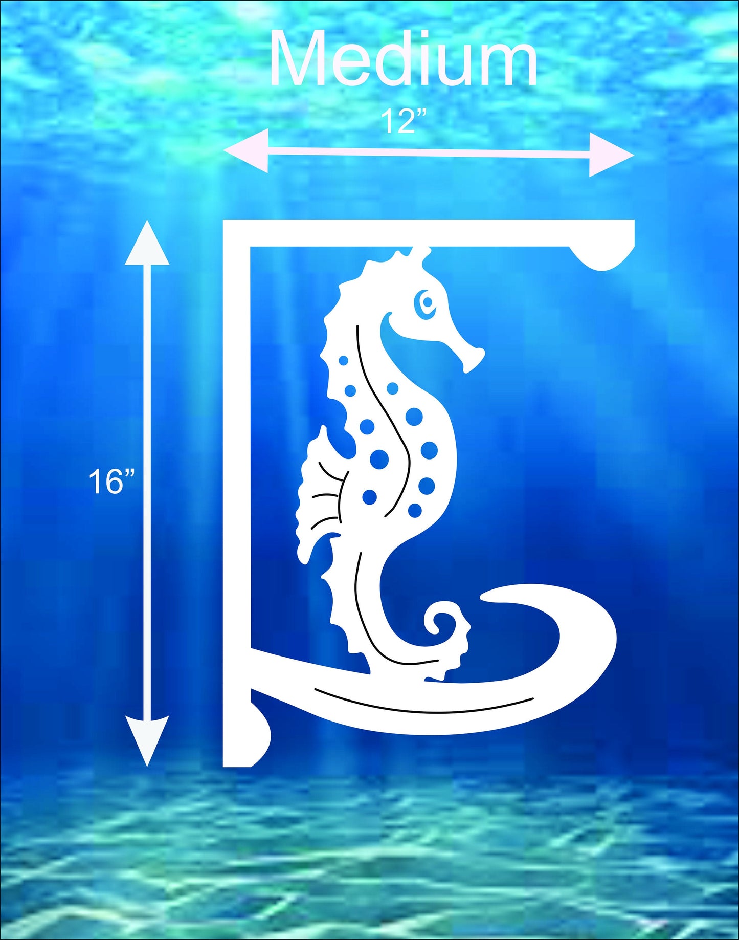 Mailbox Bracket - Seahorse - Medium 12" x 16"