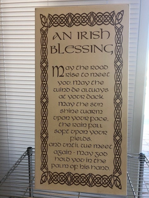 Map Engraved - Irish Blessing, Custom Engraving, Wood Wall Art, Laser Engraved, Topographic, Custom Map, Custom Gift, 24 X 12 inches