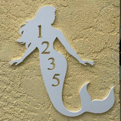 House Number Plaque - Mermaid Whimsical