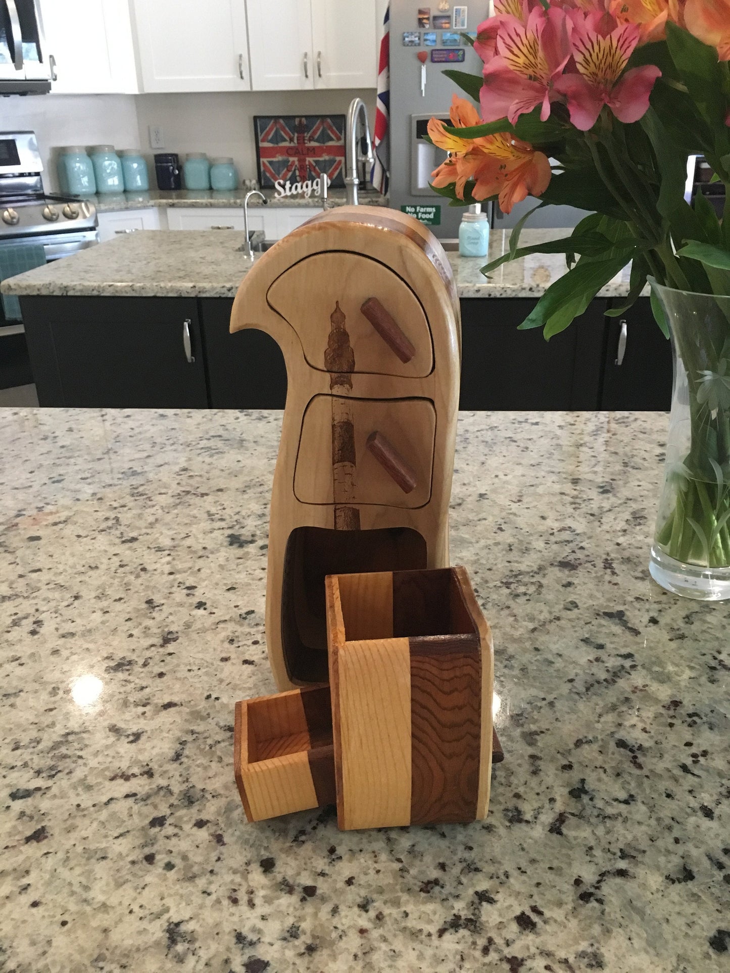Solid Wood Box W/Drawers - Lighthouse, Jewelry Box, Handcrafted, Custom Box, Personalized Box, Handmade, Home Decor, Engraved, Stash Box