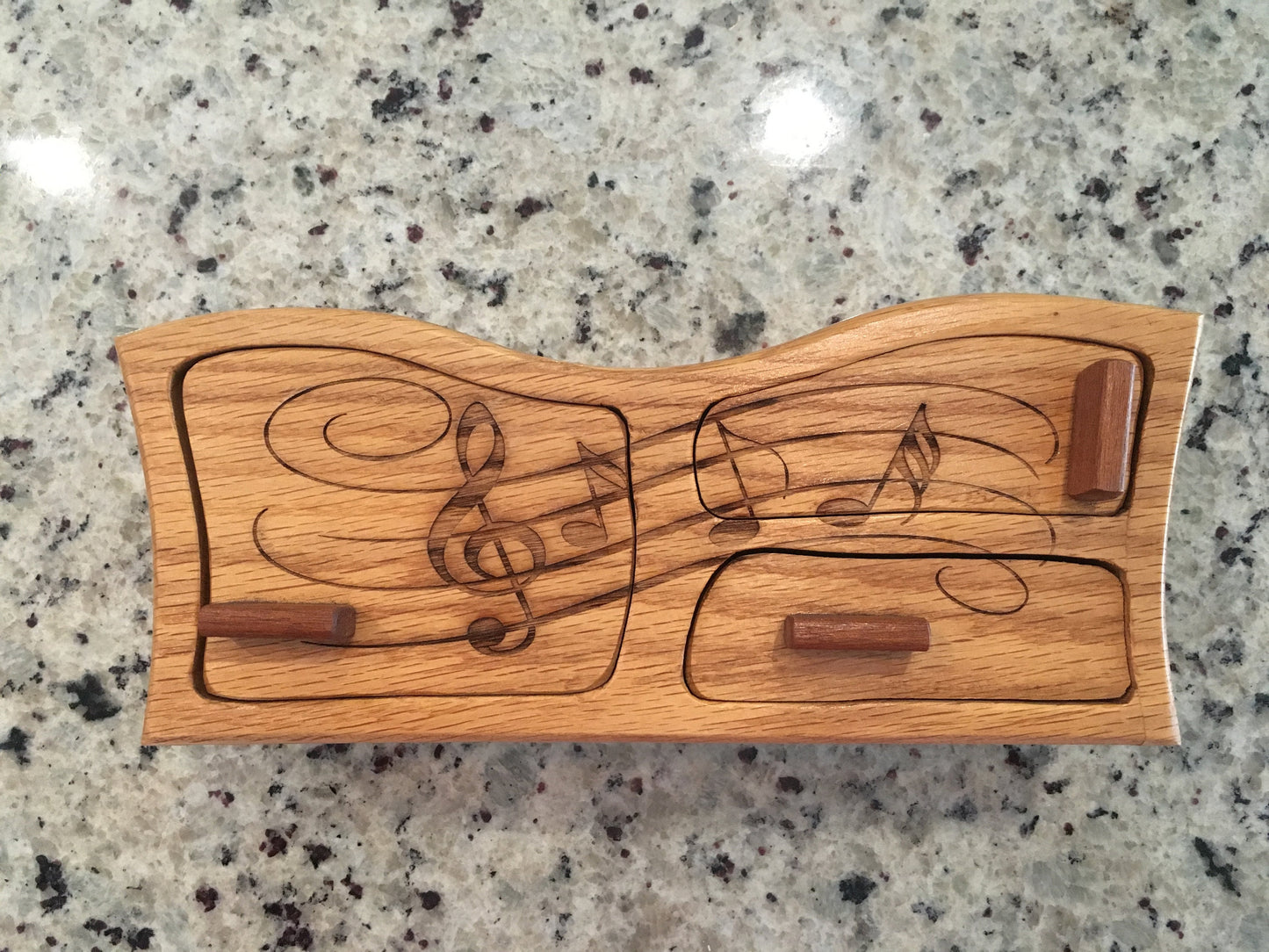 Solid Wood Box W/Drawers - Music Notes, Jewelry Box, Handcrafted, Custom Box, Personalized Box, Handmade, Box, Decor, Engraved, Stash Box