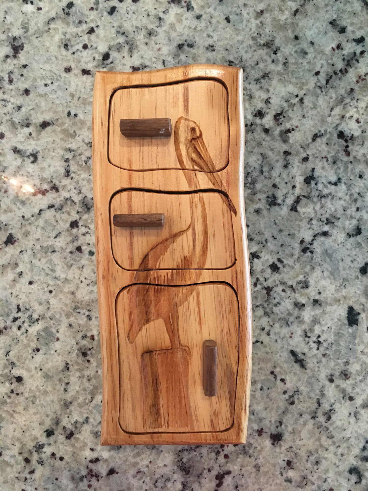 Solid Wood Box W/Drawers - Pelican, Jewelry Box, Handcrafted, Custom Box, Personalized Box, Handmade, Home Decor, Engraved, Stash Box