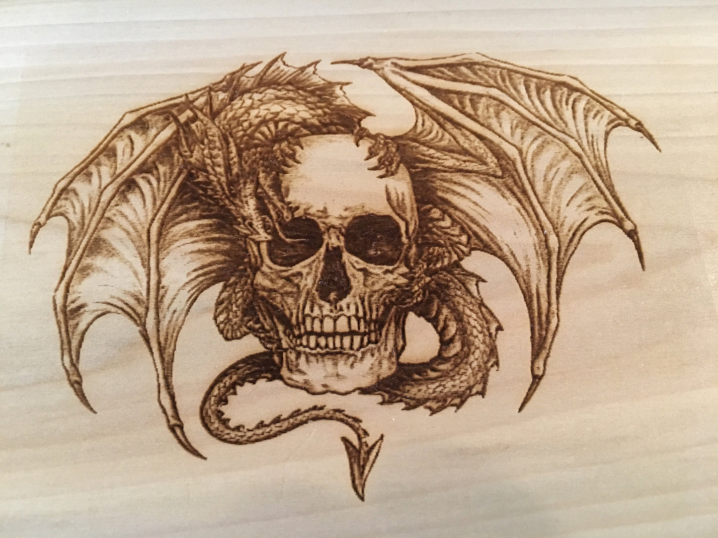 Solid Wood Puzzle Box - Dragon Skull, Wooden Box, Jewelry Box, Handcrafted, Custom Box, Personalized Box, Handmade, Box, Engraved, Stash Box