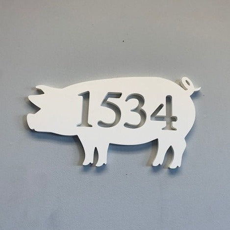 House Number Plaque - Pig