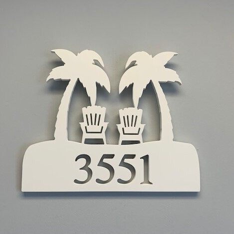 House Number Plaque - Palm Adirondaks