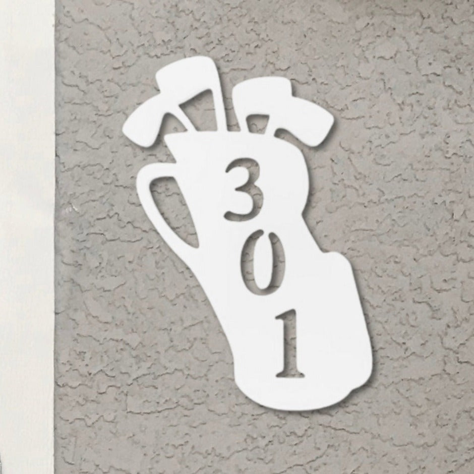House Number Plaque - Golf Bag
