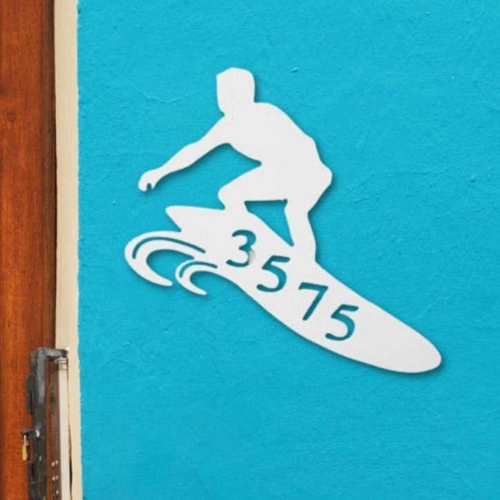 House Number Plaque - Surfer