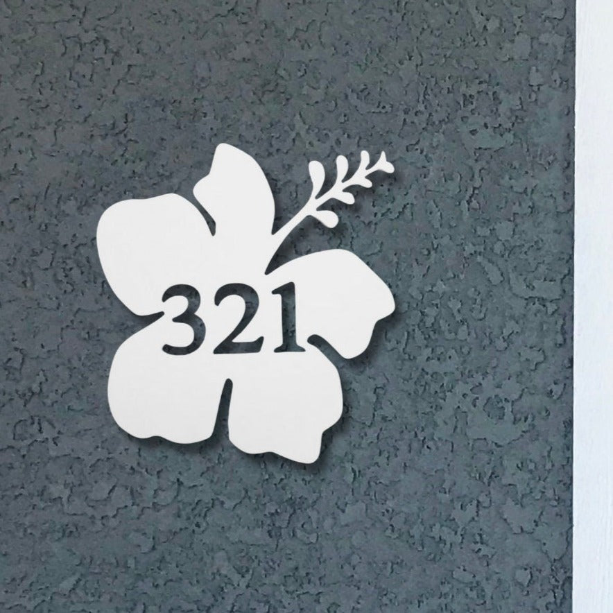 House Number Plaque - Hibiscus