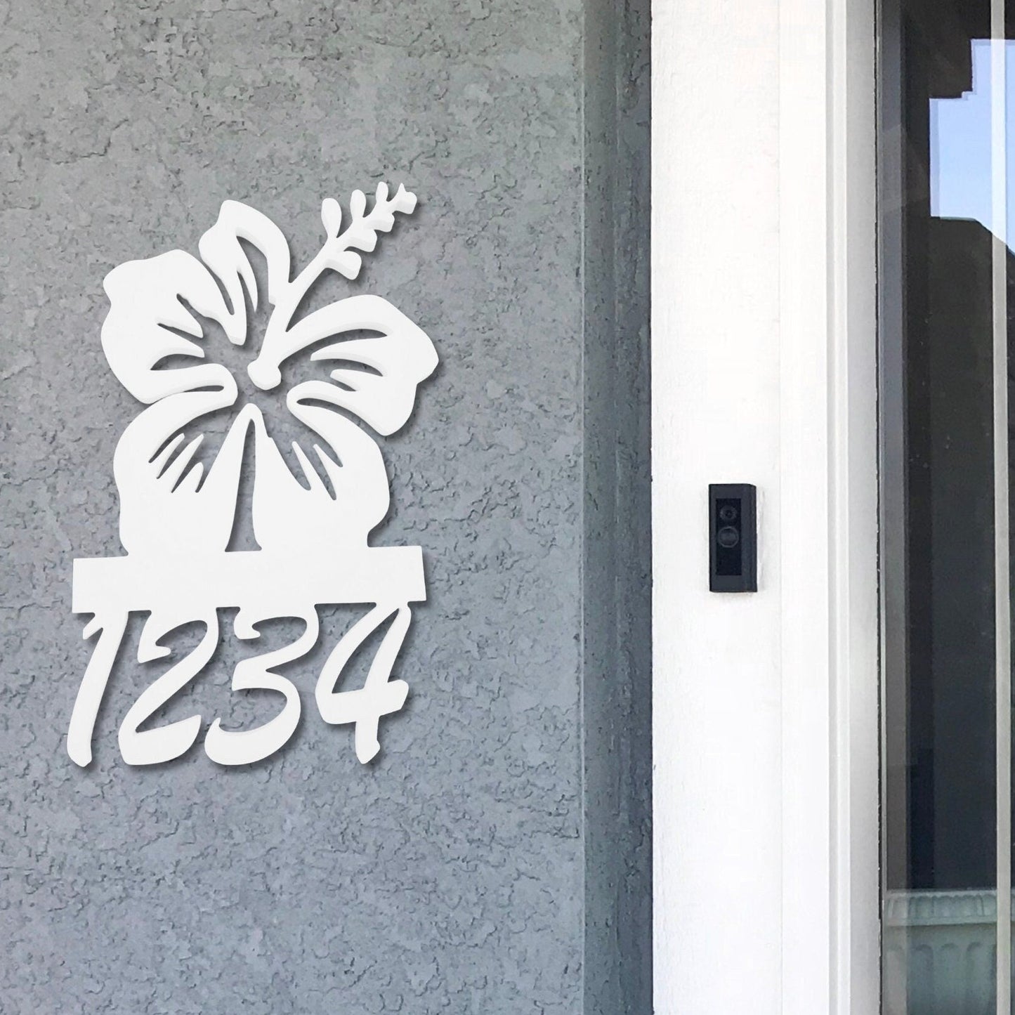 House Number Sign, Hibiscus