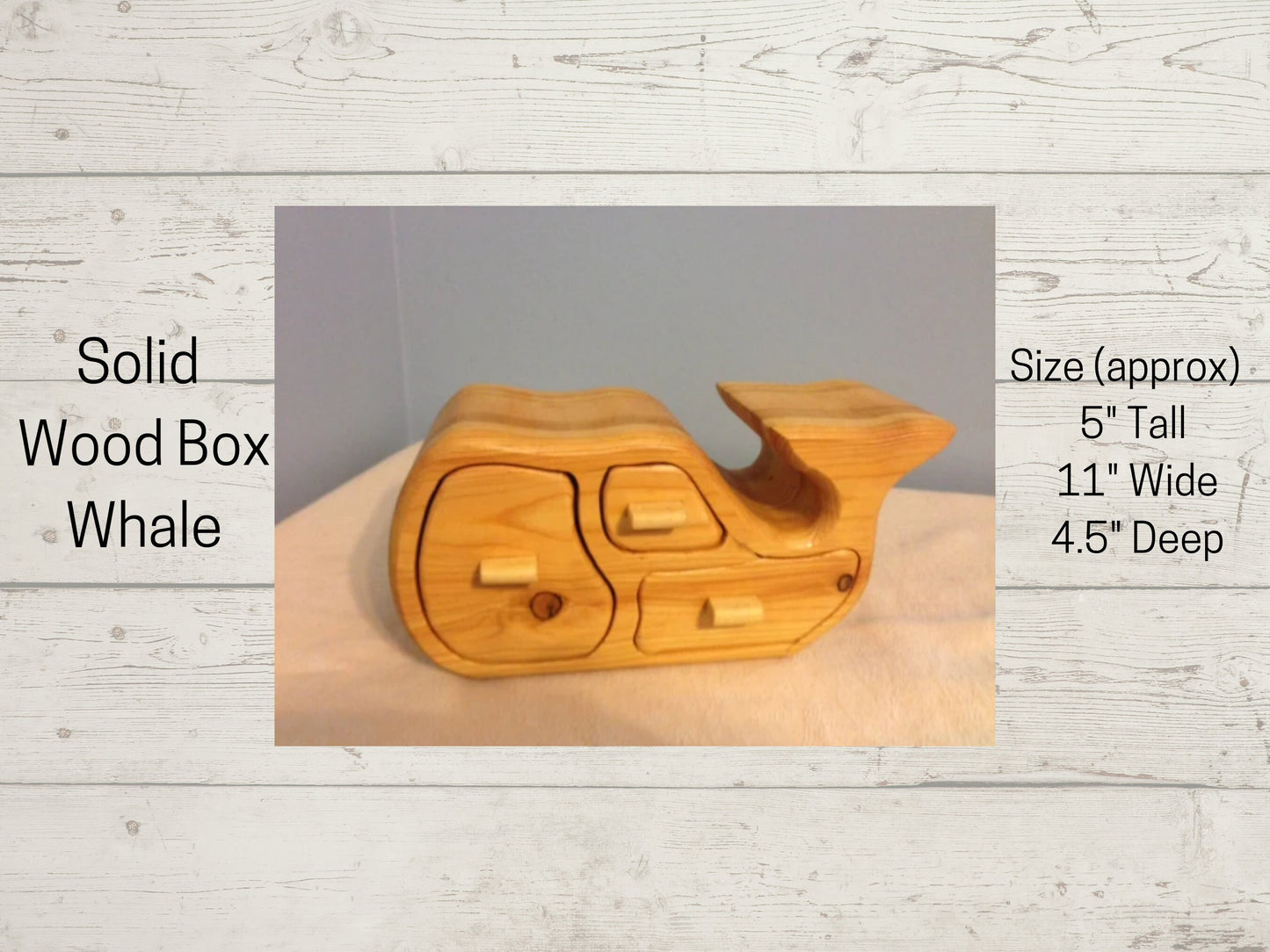 Solid Wood Box w/Drawers - Whale, Jewelry Box, Handcrafted, Custom Box, Personalized Box, Handmade, Box, Home Decor, Engraved, Stash Box