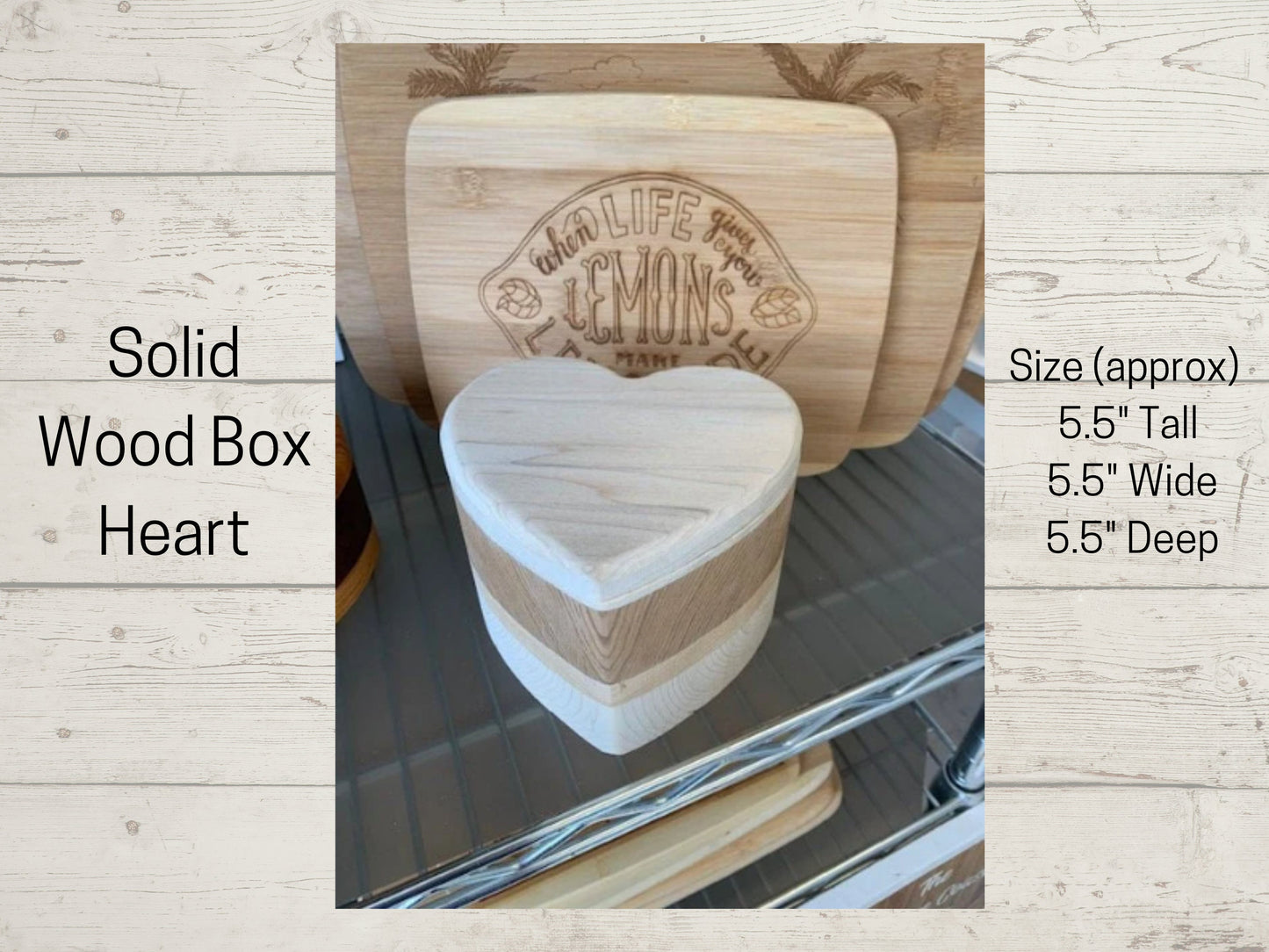 Solid Wood Box - Heart Shaped, Jewelry Box, Handcrafted, Custom Box, Personalized Box, Handmade, Box, Home Decor, Engraved, Stash Box