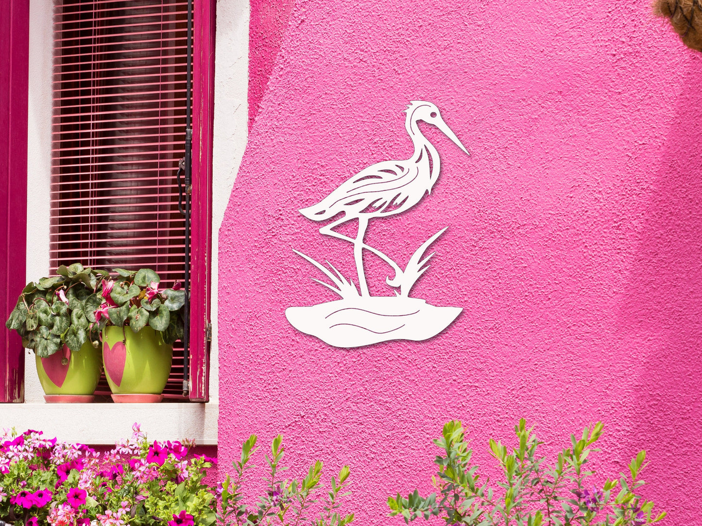 Wall Art, Heron, Tropical, Outdoor Decor, Housewarming Gift, Nautical, Coastal, Custom, PVC Wall Art, Long Lasting