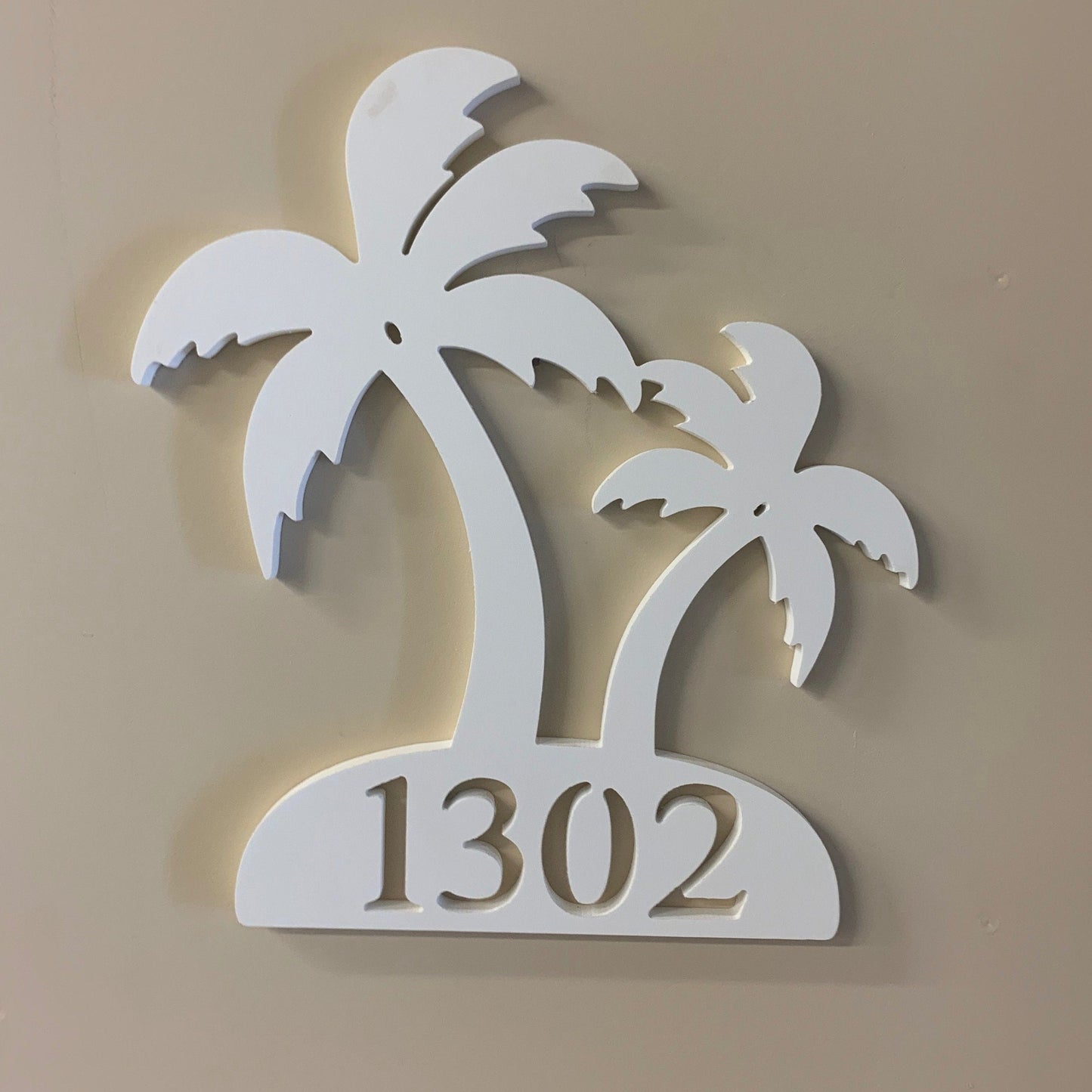 House Number Plaque - Palm Tree Double