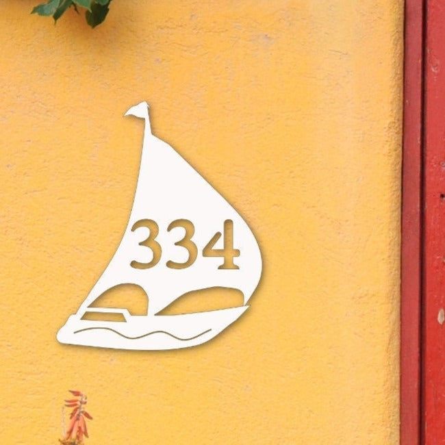House Number Plaque - Sailboat