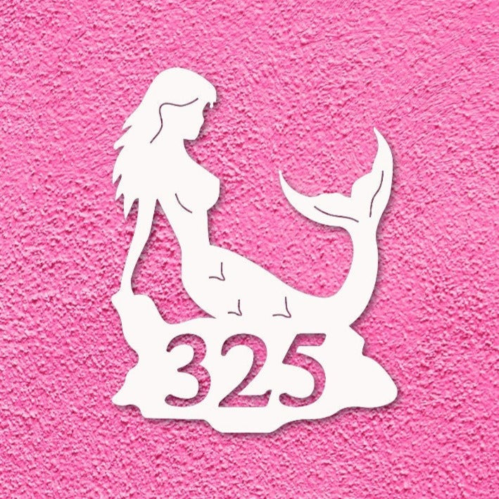 House Number Plaque - Mermaid on the Rocks