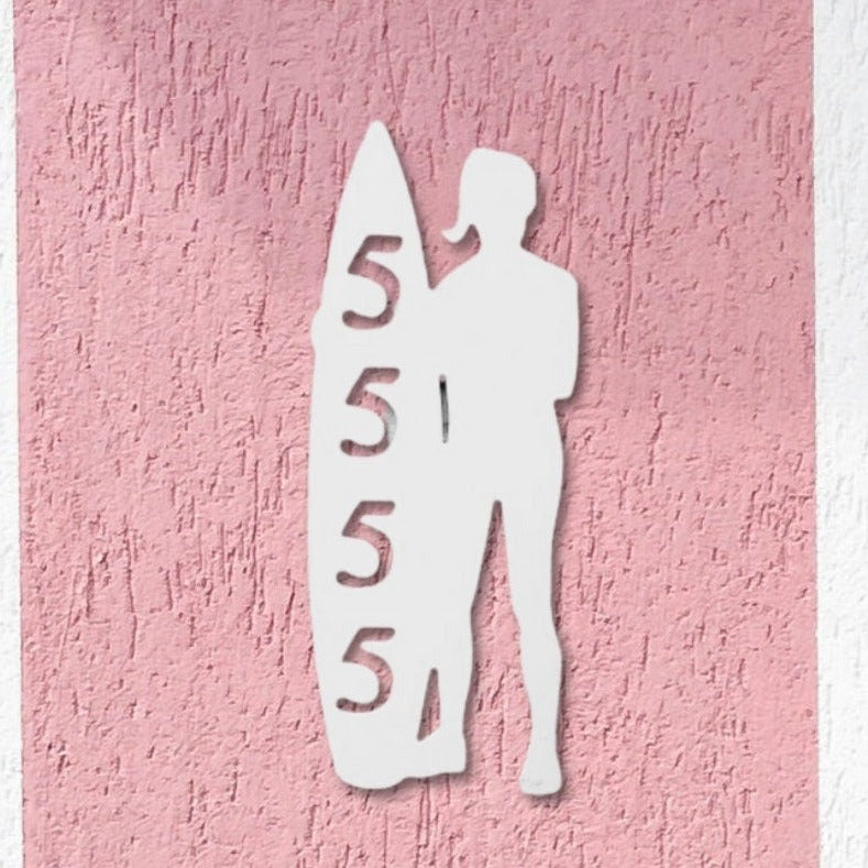 House Number Plaque - Surfer Girl