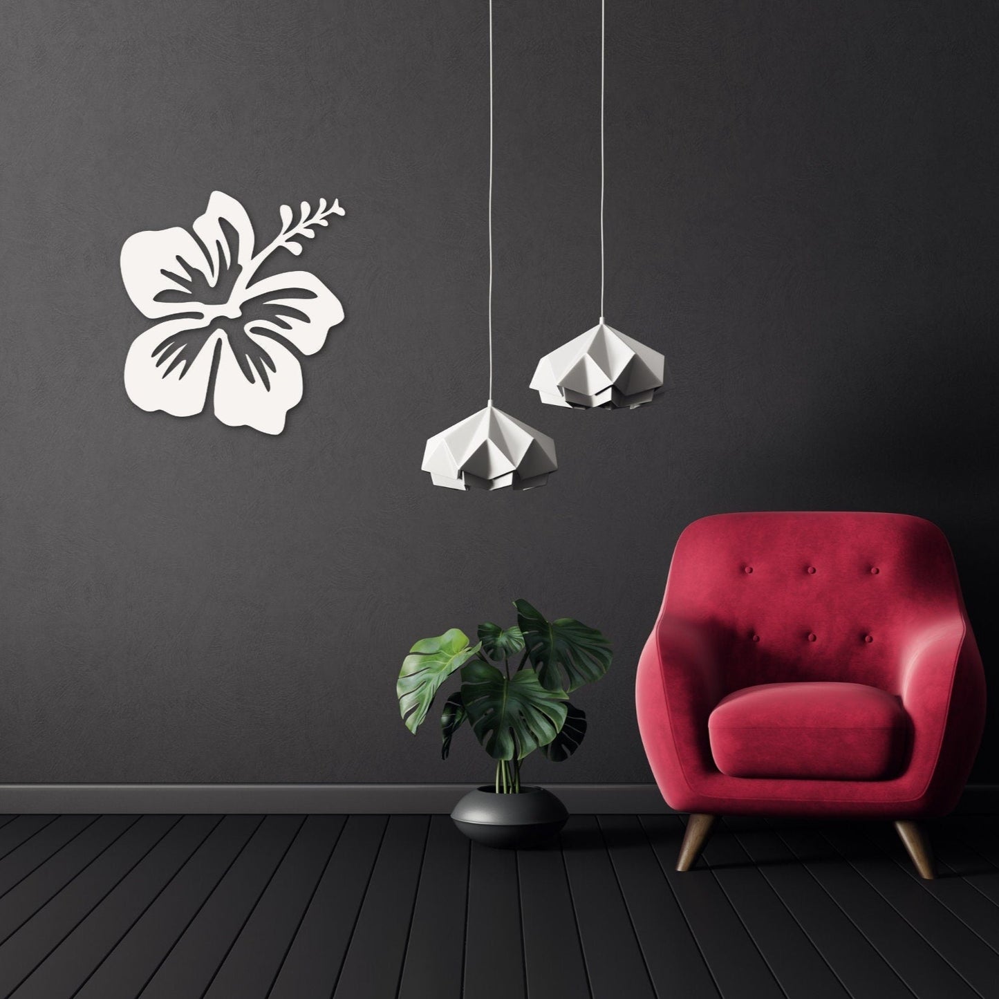 Wall Art, Hibiscus, Tropical, Outdoor Decor, Housewarming Gift, Nautical, Coastal, Custom, PVC Wall Art, Long Lasting